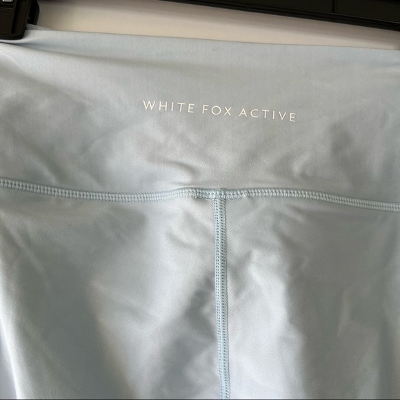 White Fox Boutique active light blue high waisted mesh panel leggings - Picture 4 of 6